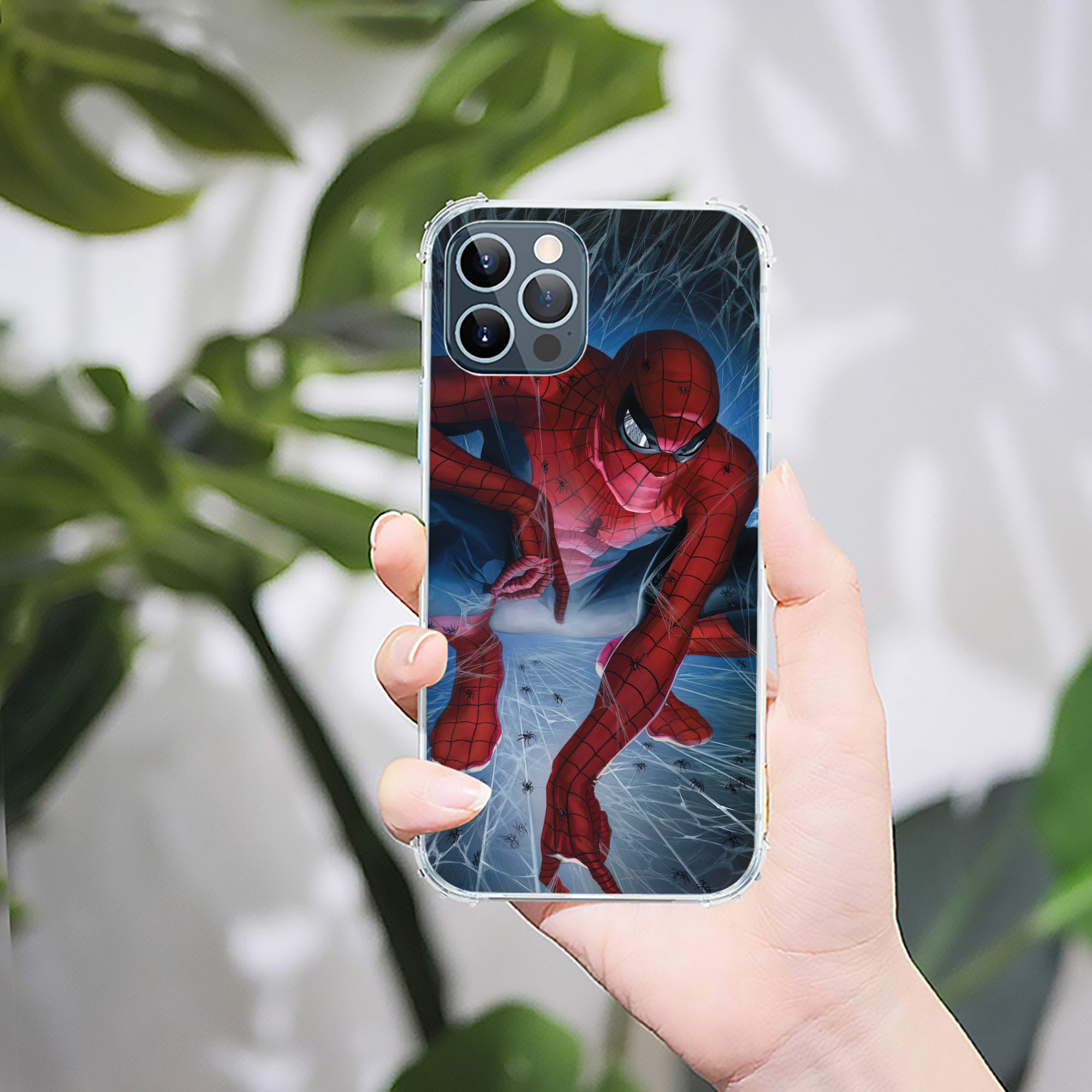 （画像用） Spider Man スパイダーマン 【iPhone 12シリーズ対応】透明スマホケース（クリアソフトケース）